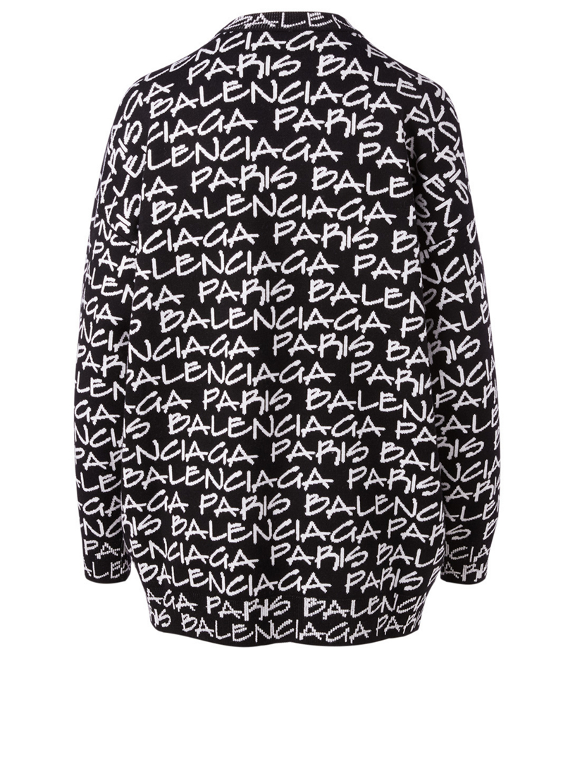 Wool Sweater Paris Logo Print