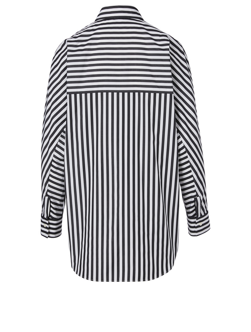 Cotton Tunic Shirt Mix Striped Print