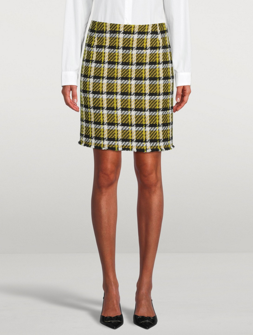 Tweed Mini Skirt Glen Check Print