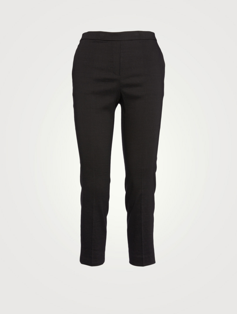 Women's Black, Flat Front, Contemporary Low Rise Dress Pants - 99tux
