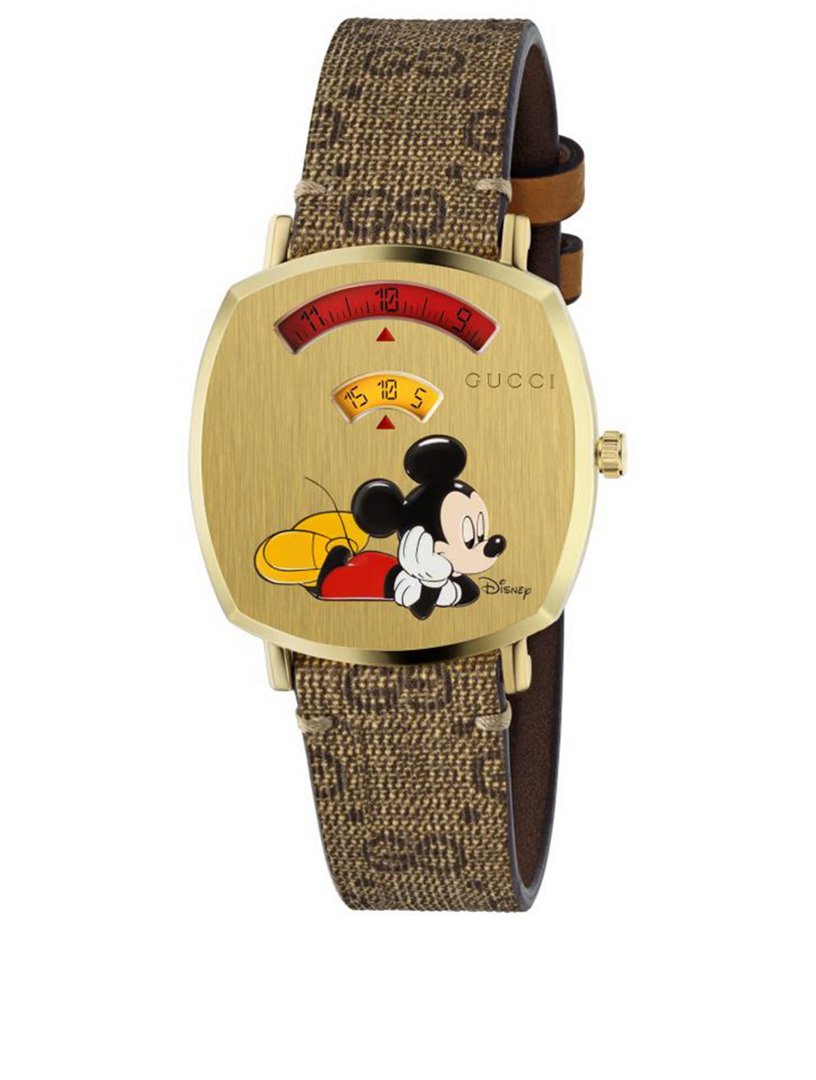 Montre Grip Gucci x Disney en acier inoxydable bracelet en toile Supr me GG