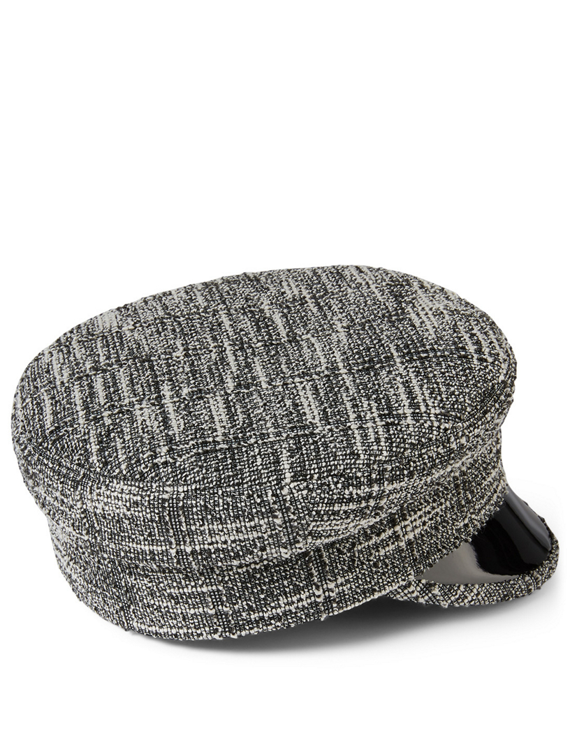 Checked Baker Boy Cap With Logo