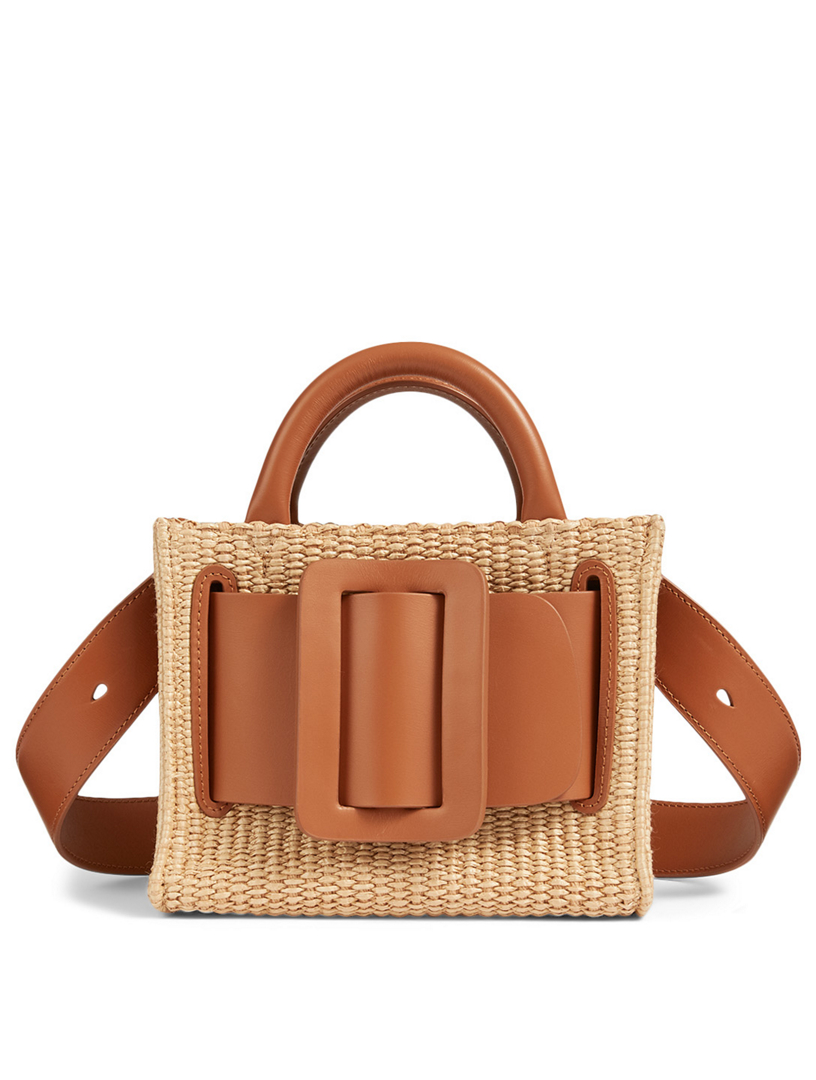 新品未使用BOYY BOBBY 18 RAFFIA BOYY Bobby 18 Leather And Raffia Top Handle Bag | Holt Renfrew