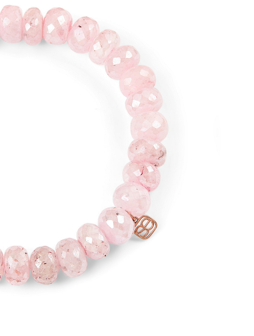 Beaded Bracelet With 14K Rose Gold Diamond Butterfly Charm