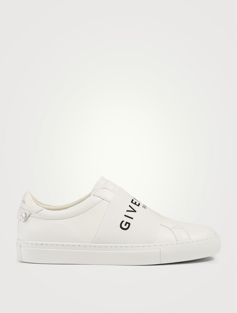 GIVENCHY Urban Street Leather Slip On Sneakers With Logo Strap Holt Renfrew