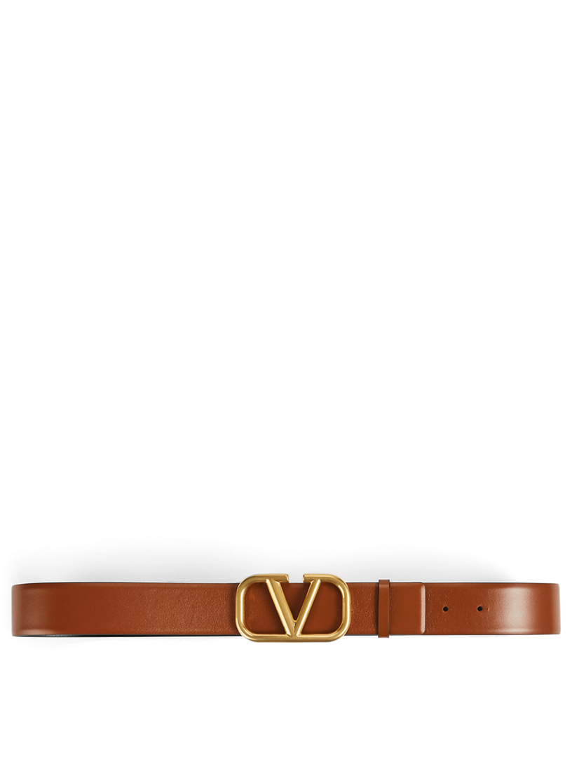 VALENTINO GARAVANI, Logo Belt, Women, Black/Tan Cap