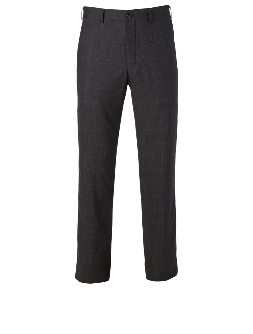 COMME DES GAR ONS HOMME DEUX Wool Pants In Windowpane Print Holt