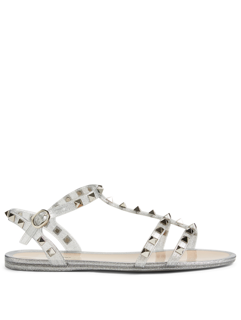 Valentino garavani rockstud glitter best sale pvc sandals