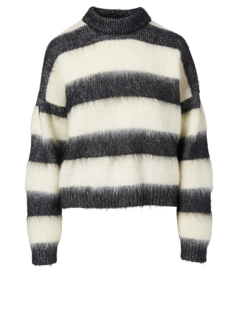 SAINT LAURENT Mohair Blend Sweater In Striped Print Holt Renfrew