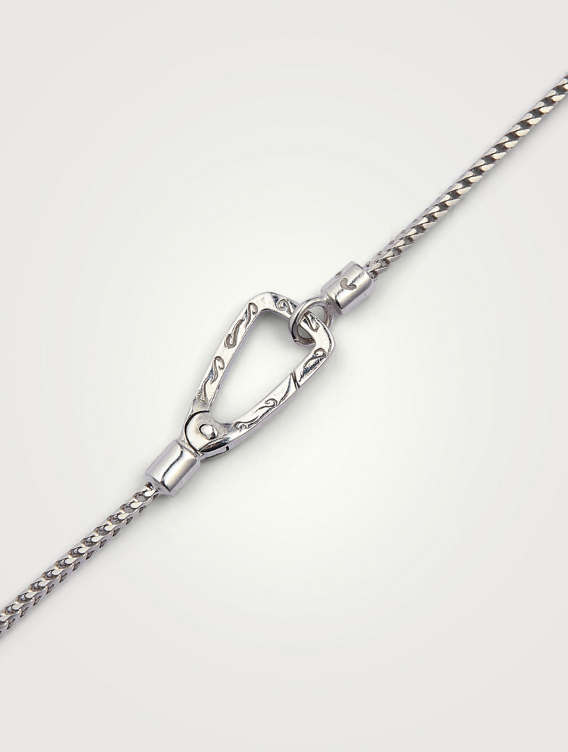 The Cross Black And White Silver Thin Pendant Necklace With Ivory Enamel