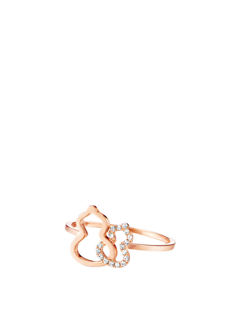 Petite Wulu 18K Rose Gold Ring With Diamonds