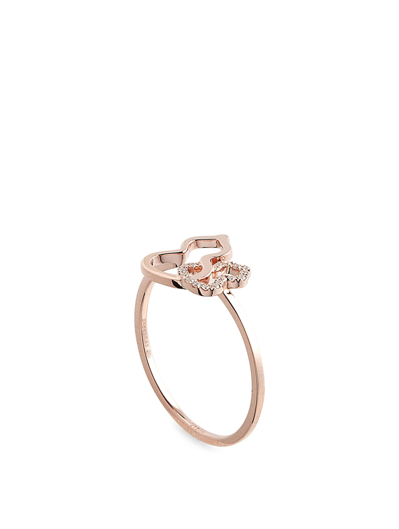 Petite Wulu 18K Rose Gold Ring With Diamonds