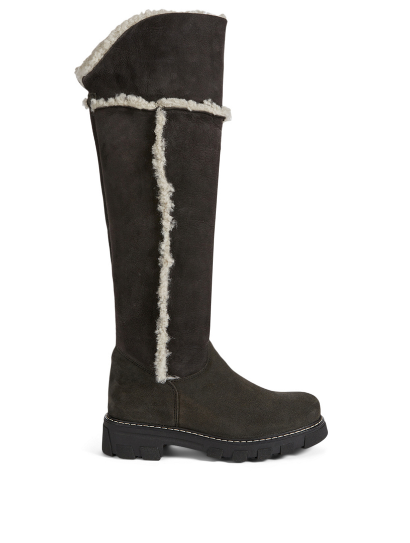 Tamy Suede And Shearling Knee High Boots