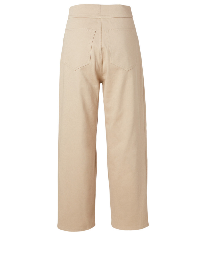Cotton Jeans With Exposed Button Fly