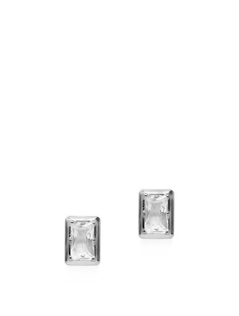 Classique Silver Melia Carré Stud Earrings With White Topaz