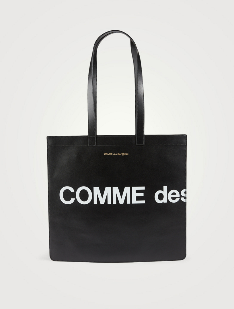 COMME DES GARÇONS WALLETS Huge Logo Leather Tote Bag