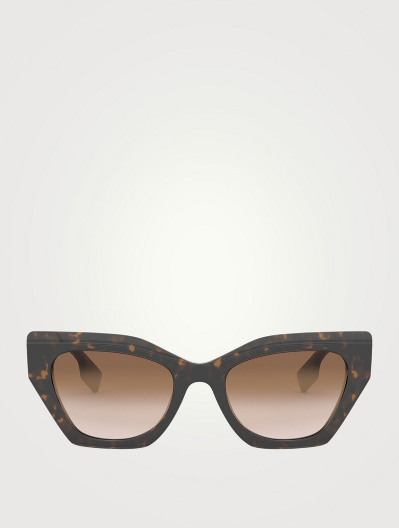 Burberry Lunettes De Soleil Oeil De Chat Lunettes De Soleil Shield Facet  œil-de-chat​ (Noir Transparent) Femme Site Officiel Burberry®