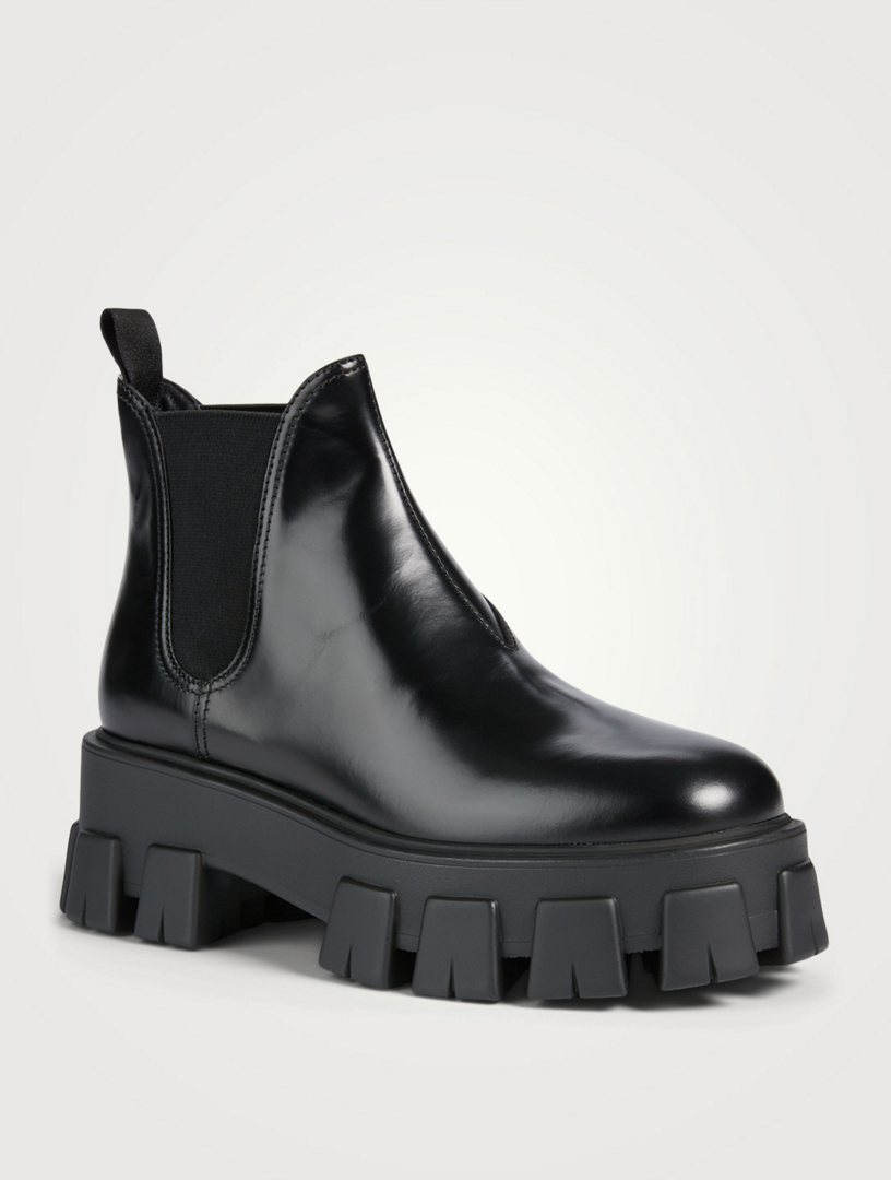 PRADA Monolith Leather Platform Chelsea Boots | Holt Renfrew