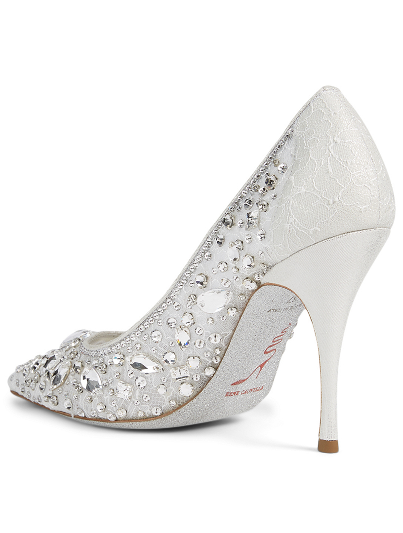 Caterina Crystal Lace Pumps