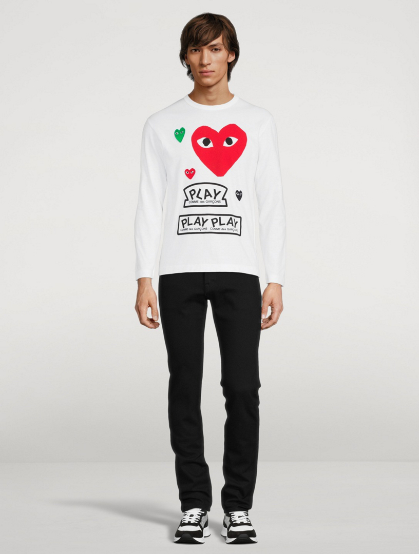 Cotton Long-Sleeve T-Shirt With Multi Logo