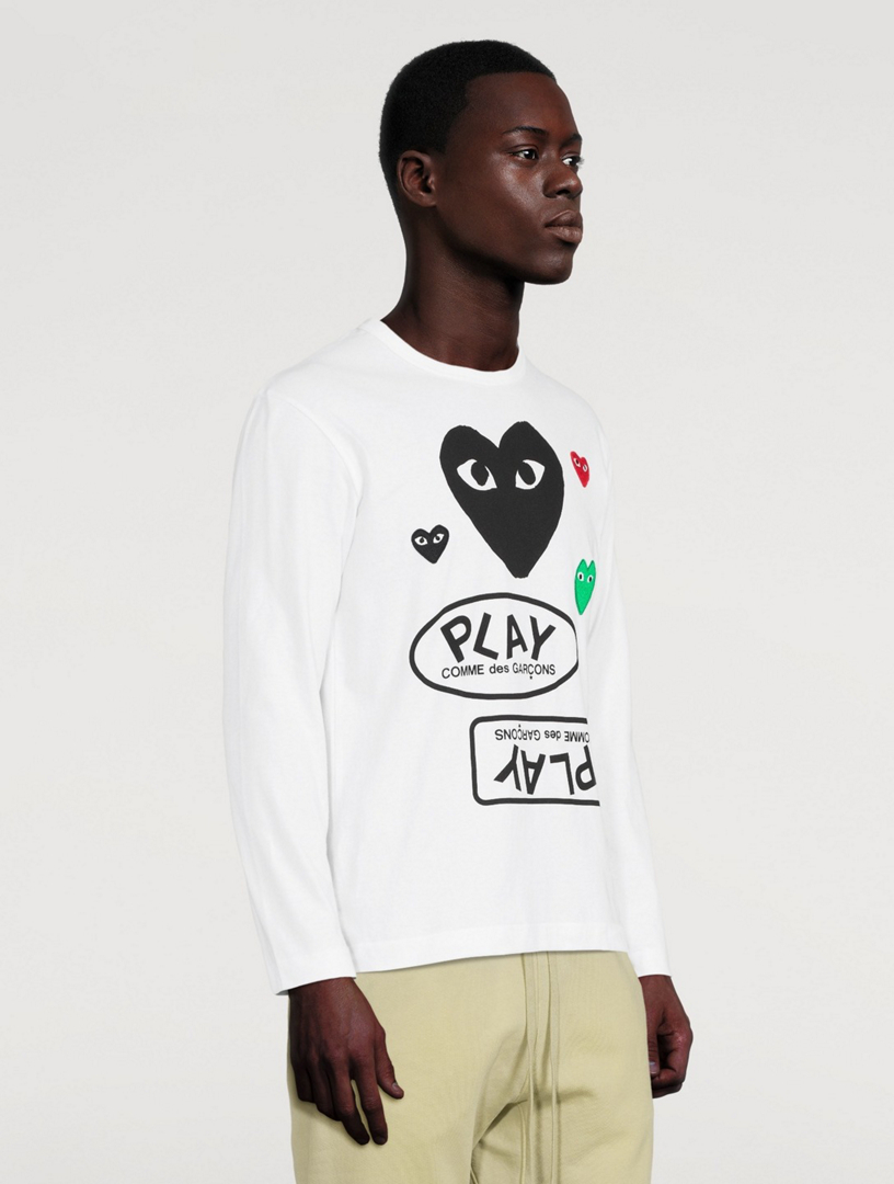 Cotton Long-Sleeve T-Shirt With Multi Logo