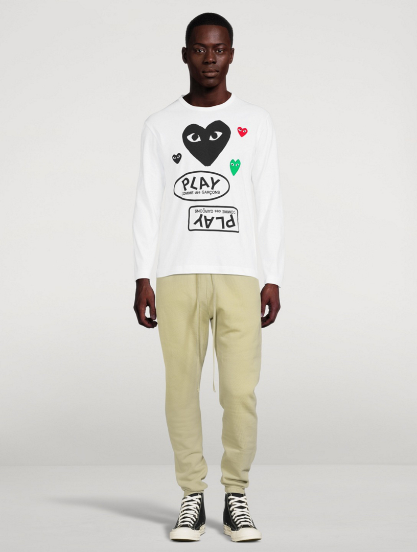 Cotton Long-Sleeve T-Shirt With Multi Logo