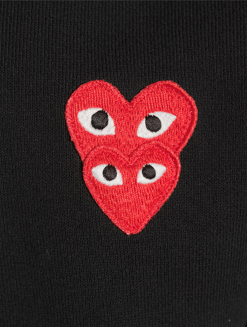 Cotton Zip Hoodie With Overlapping Heart