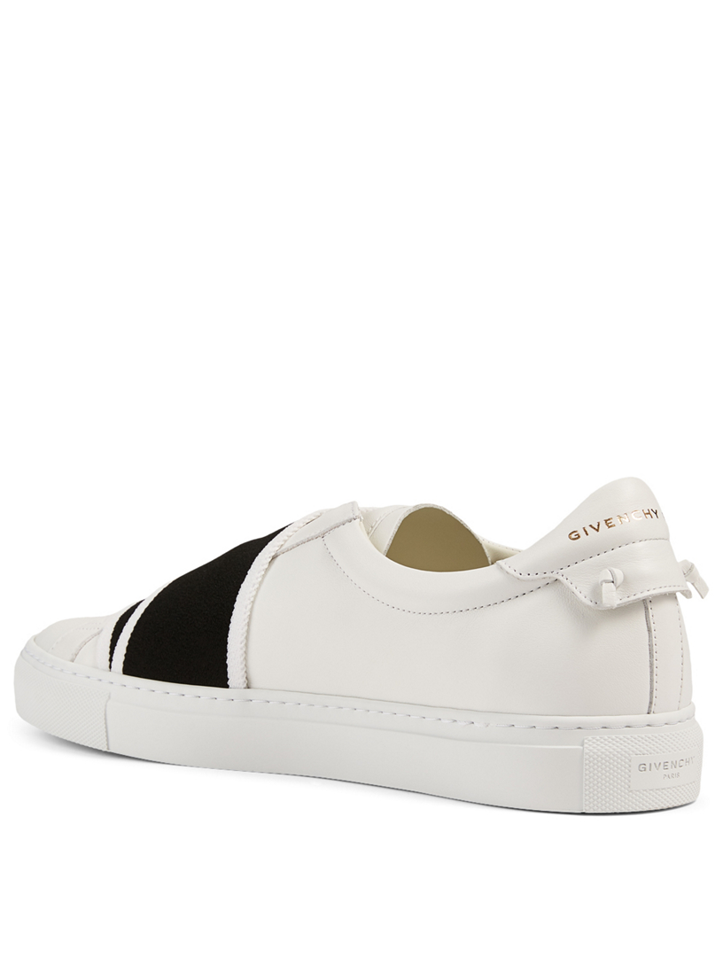 Urban Street Leather Sneakers With Logo Strap