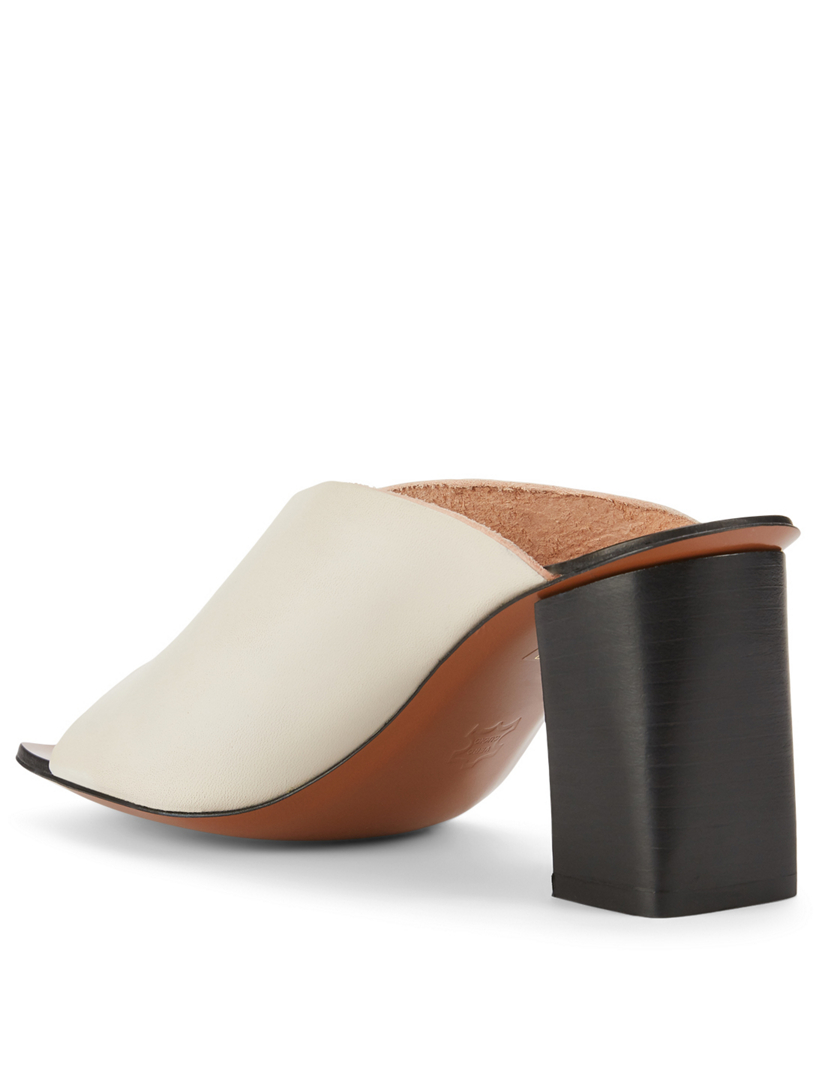Laterza Leather Heeled Mule Sandals