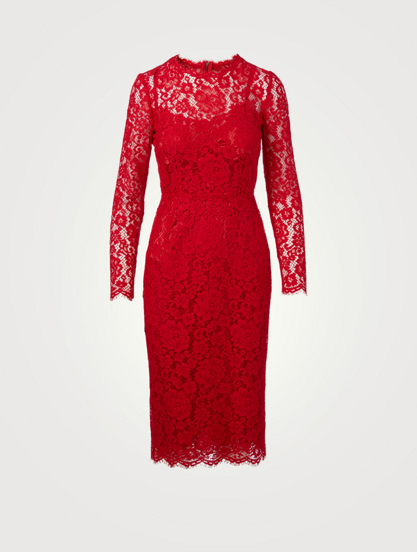 Dolce and gabbana store red lace dress