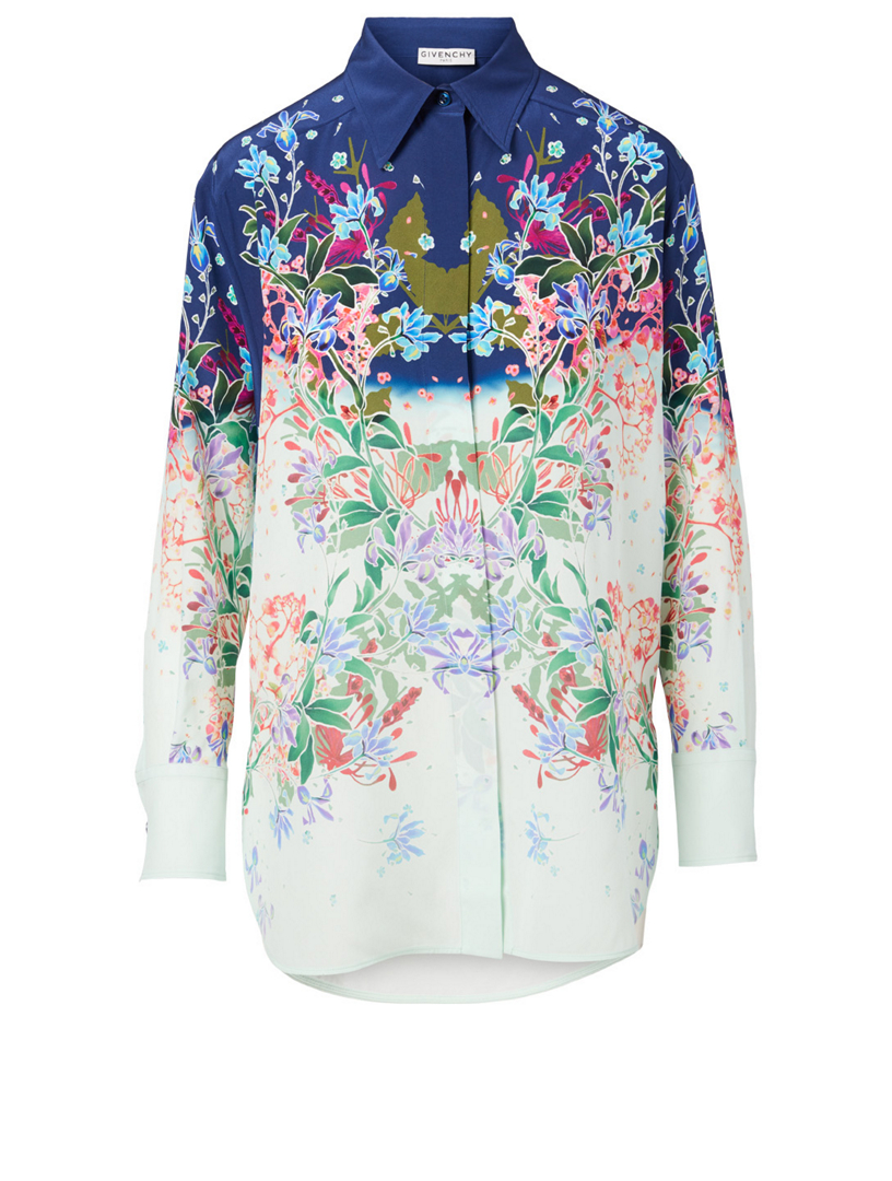 GIVENCHY Silk Shirt In Floral Print Holt Renfrew