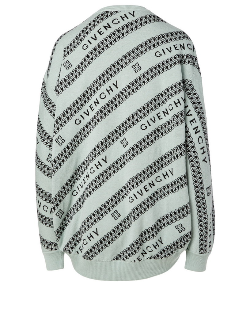 Wool Sweater Logo Chain Print