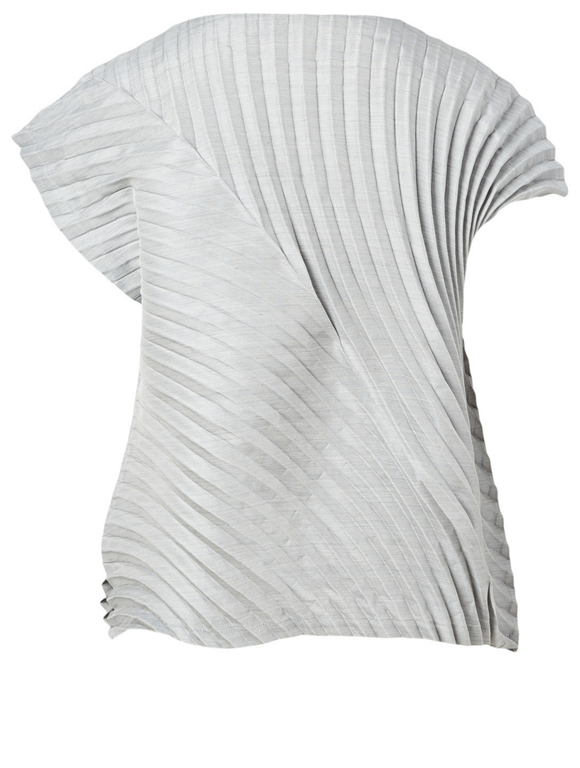 Circle Pleats Wool-Blend Top