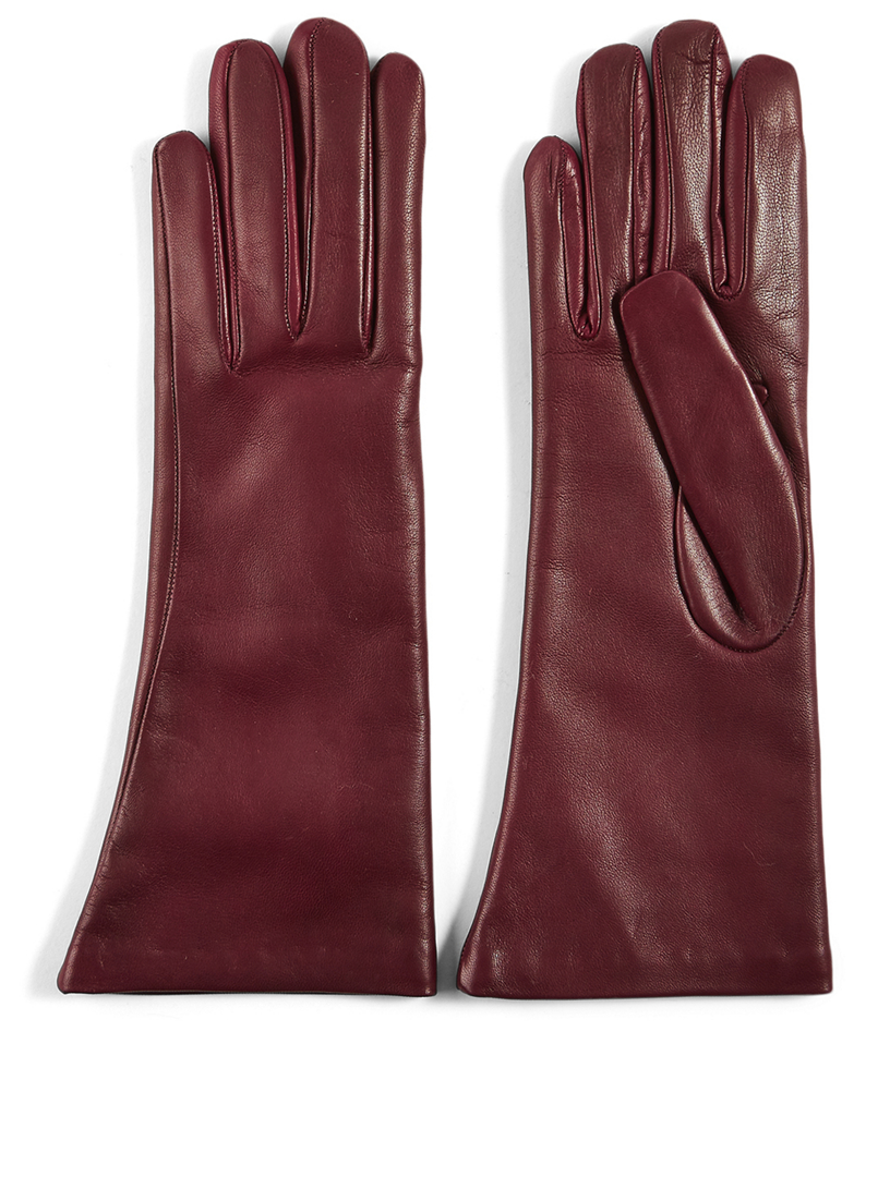 Four-Button Leather Gloves With Cashmere Lining