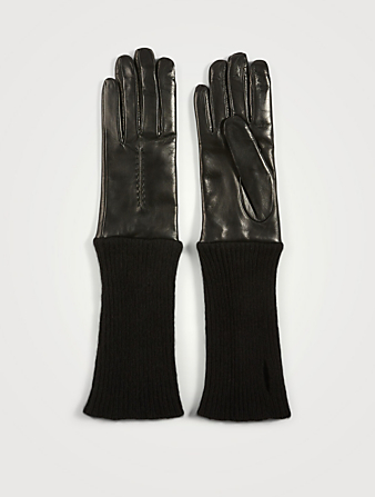 Leather Gloves With Cashmere Cuff