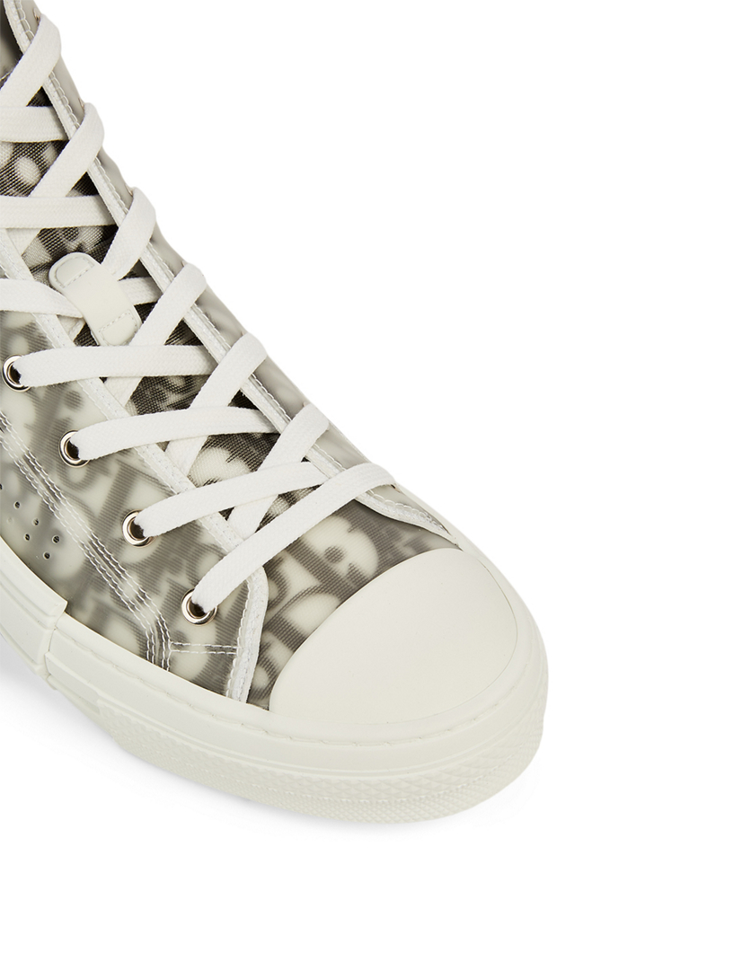 DIOR B23 Dior Oblique Canvas High-Top Sneakers With DIOR And Shawn