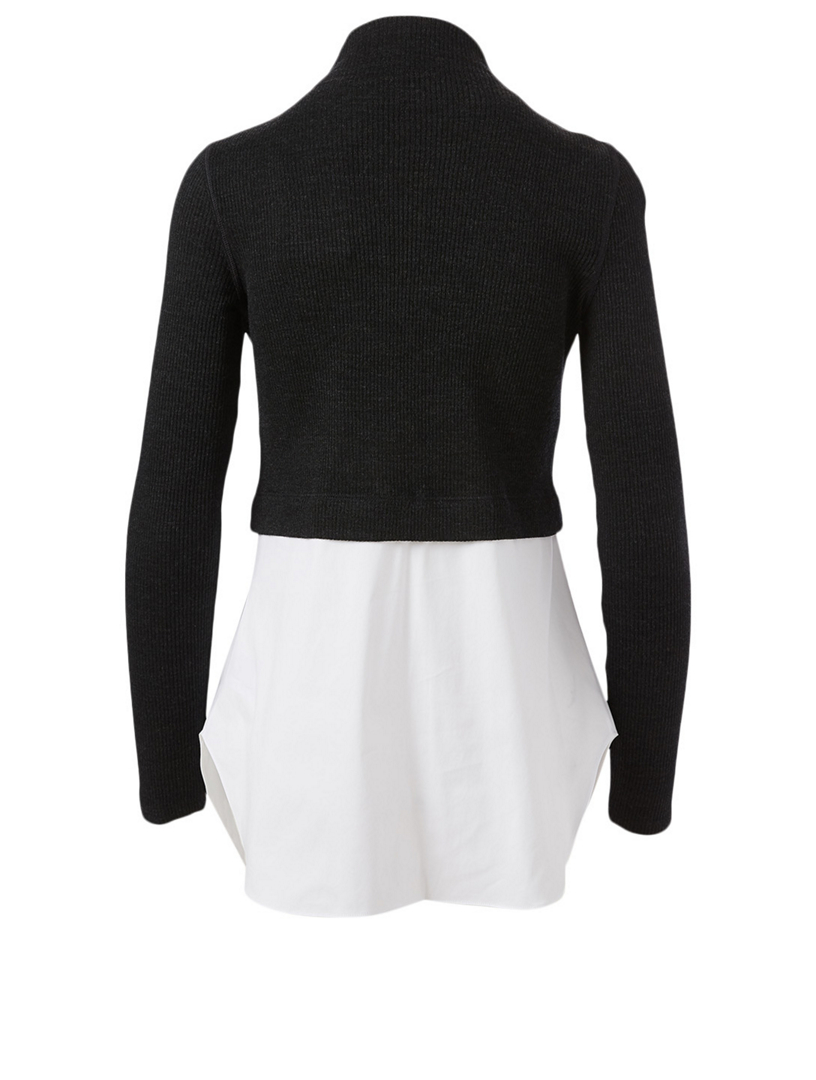 Wool-Blend Combo Tunic Top