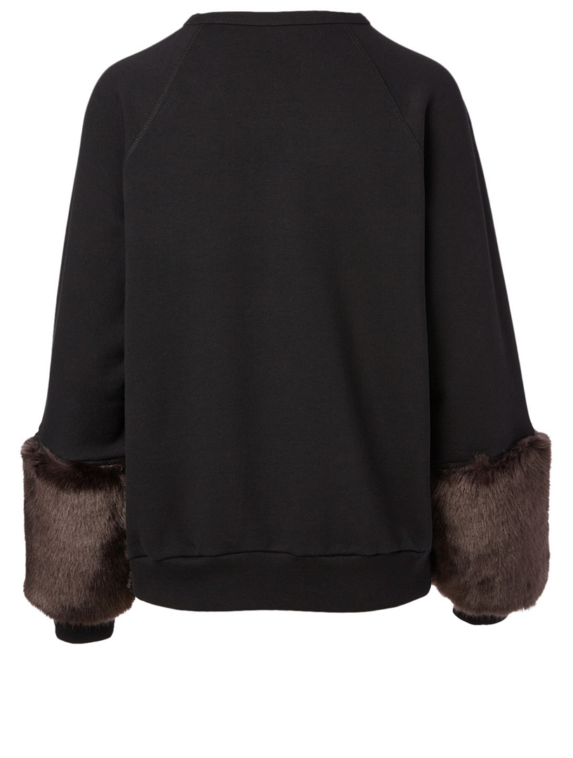 Hubiso Sweatshirt With Faux Fur Cuff