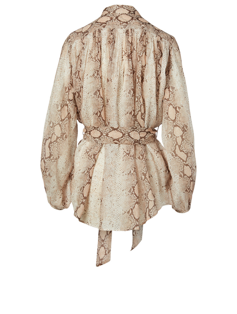 Bellitude Batwing Blouse Snake Print