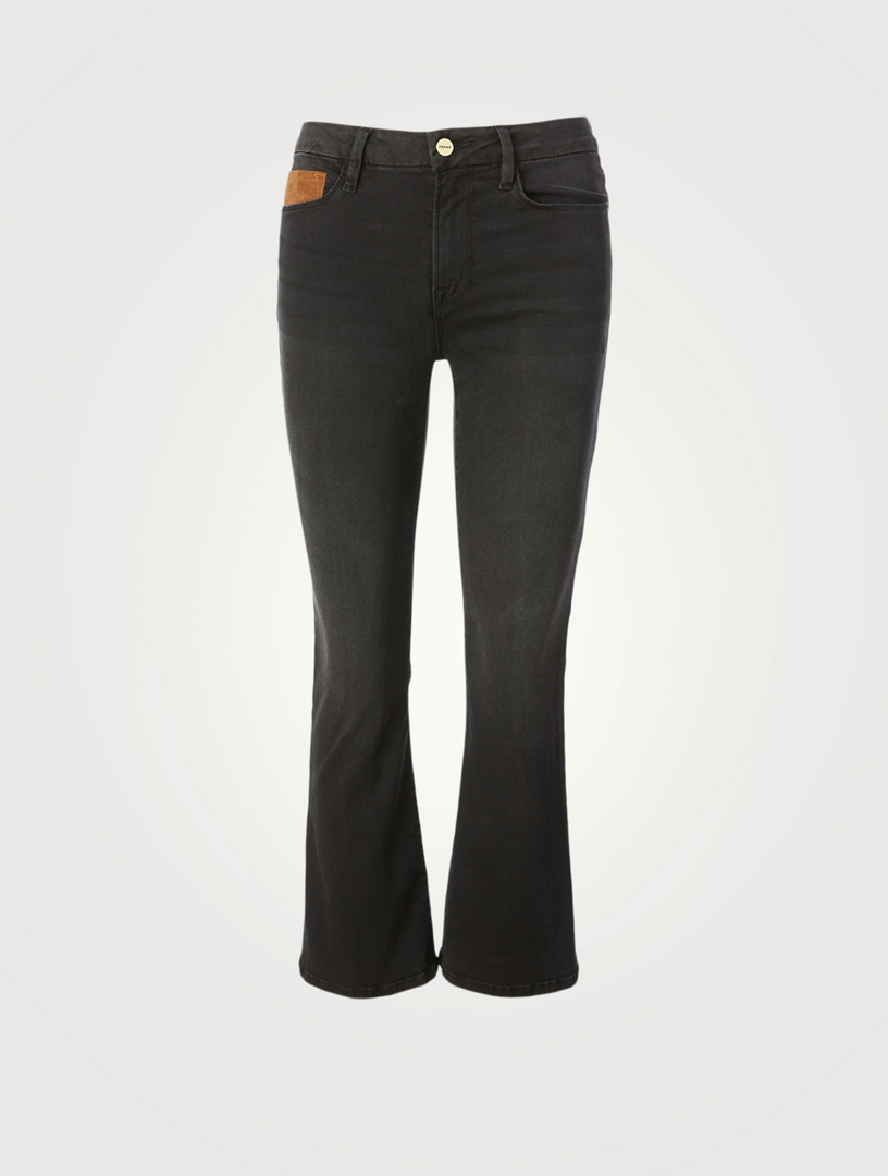 Le Cropped Mini Boot Suede Mix Jeans