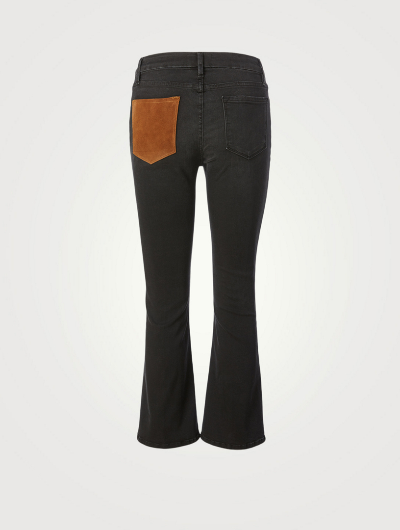 Le Cropped Mini Boot Suede Mix Jeans