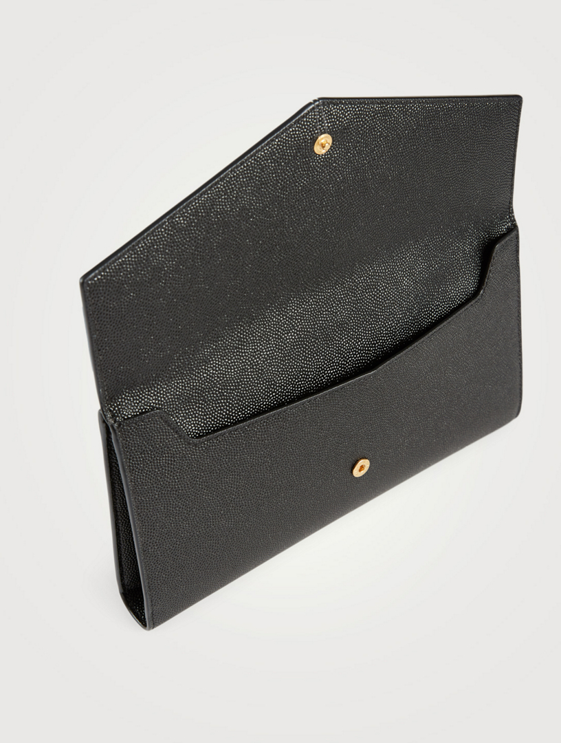 Large Uptown YSL Monogram Leather Wallet
