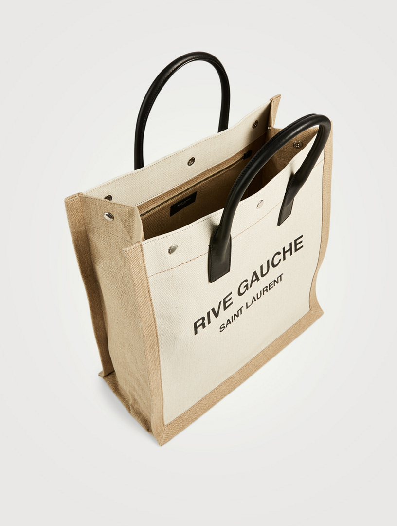 Saint Laurent Rive Gauche Small Linen Tote