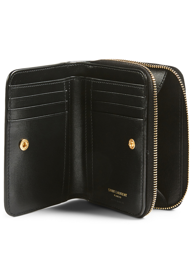 ★SAINT LAURENT MONOGRAM WALLET SAINT LAURENT Tiny YSL Monogram Leather Compact Wallet