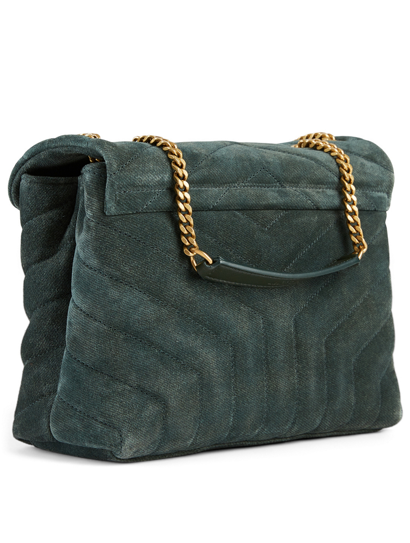 Small Loulou YSL Monogram Suede Chain Bag