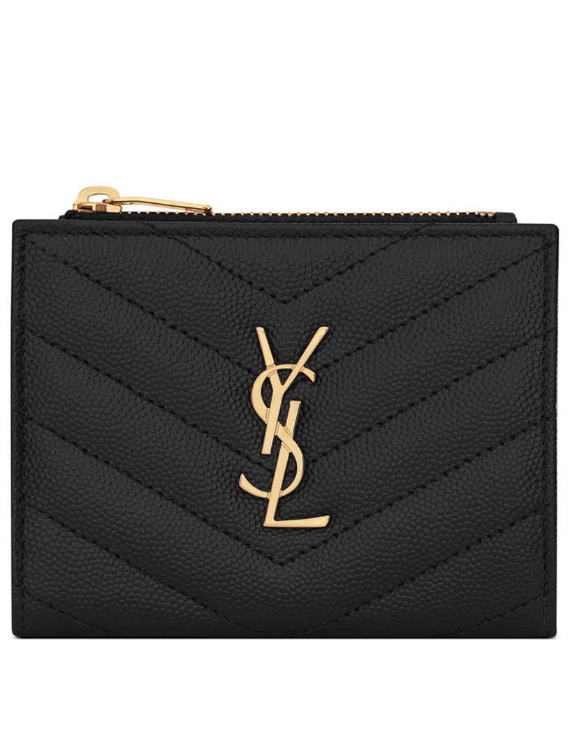YSL Monogram Leather Zipped Card Holder