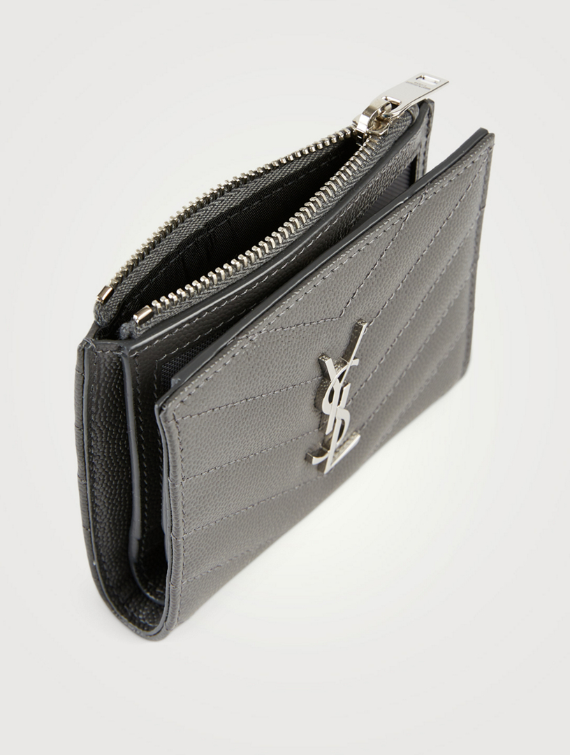 Ysl card holder discount grey