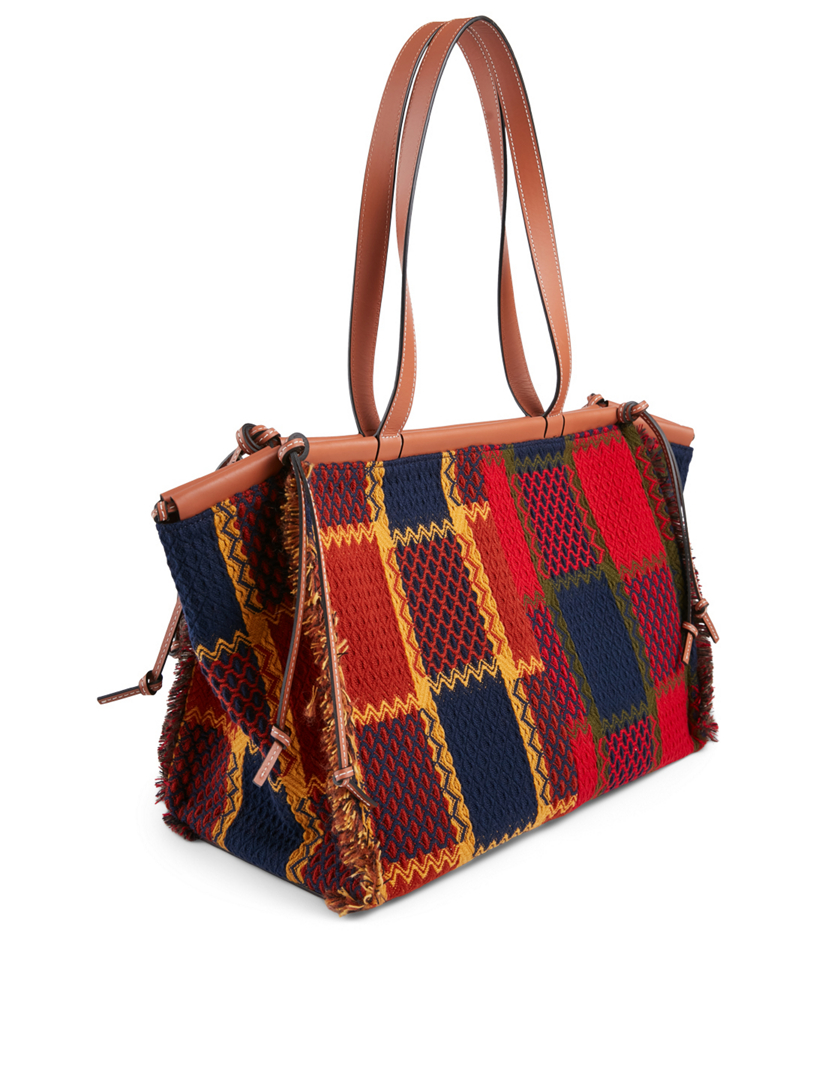 Cushion Tote Bag In Tartan