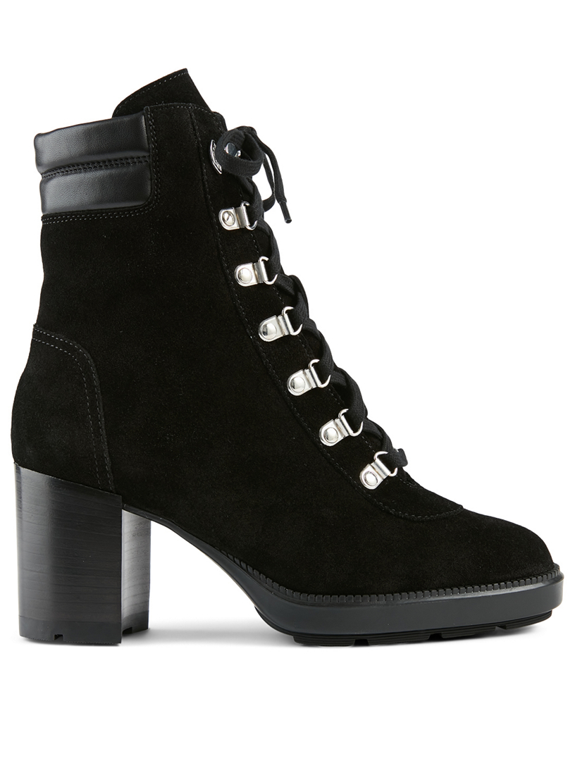 Iriana Suede Heeled Lace Up Ankle Boots