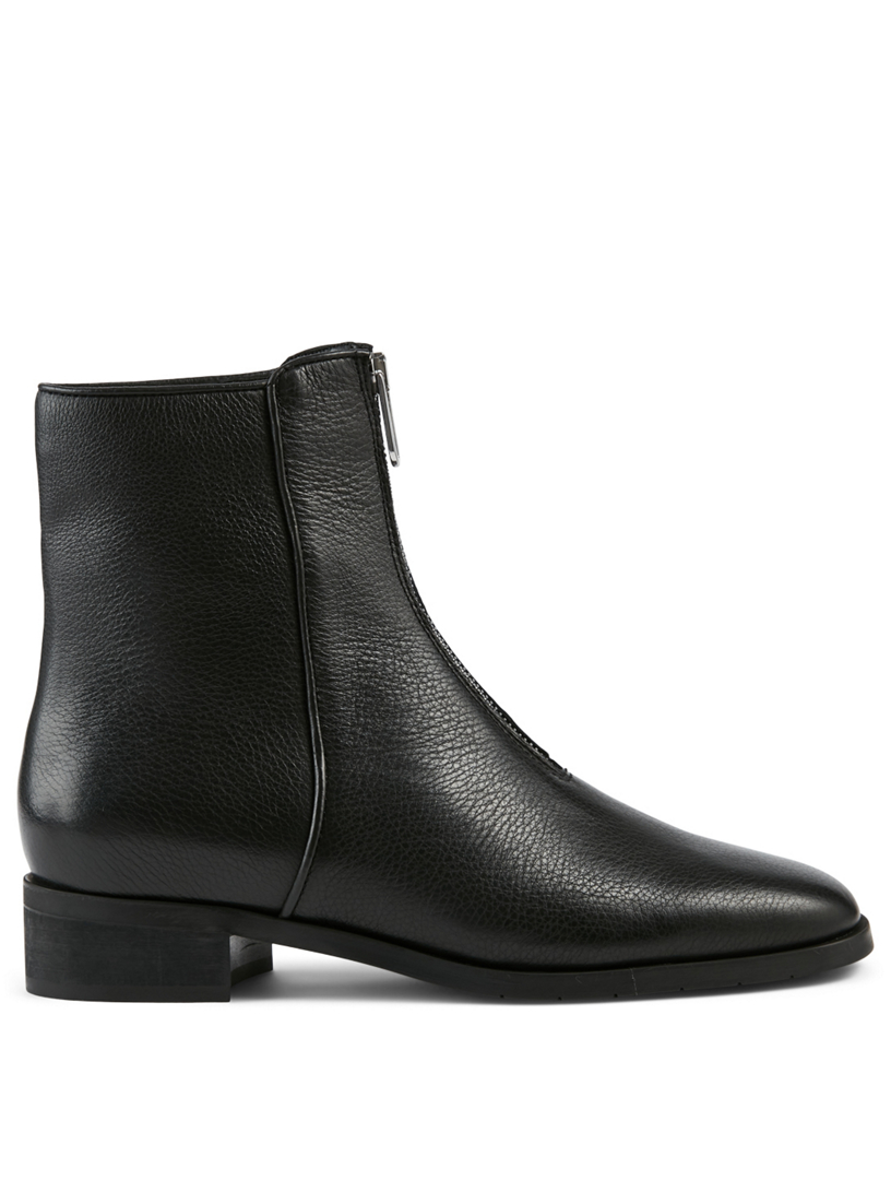 Tenley Leather Zip Up Ankle Boots